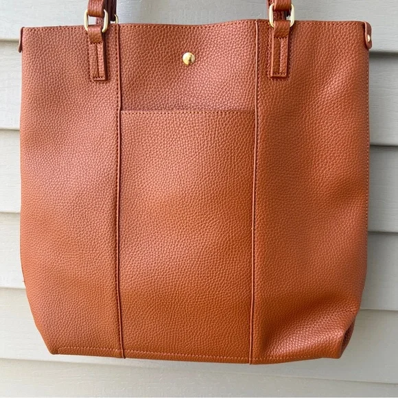 Montana West Vegan Leather Large Tote Satchel Bag Brown - Picture 3 of 14